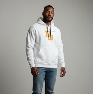NIKE Men's Baylor Bears Logo Long Sleeve Hoodie Size XXL In White